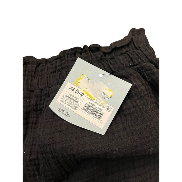 Ladies XS Black Crinkle Gauze Pants Bathing Suit Cover Up Beach Swimwear NWT - Picture 4 of 6